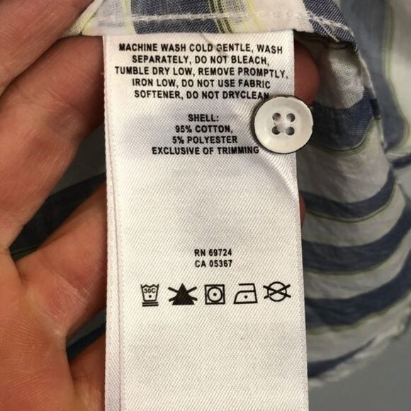 Columbia Womens Early Tide Long Sleeve Button-Up Shirt Blue Striped Cotton Blend - Picture 8 of 9